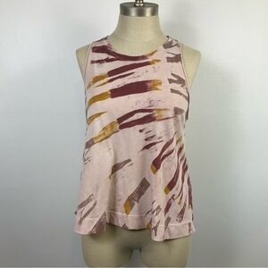 Raquel Allegra Basic Women's sz 0 Pink Sleeveless Tank Top Distressed Mesh Back